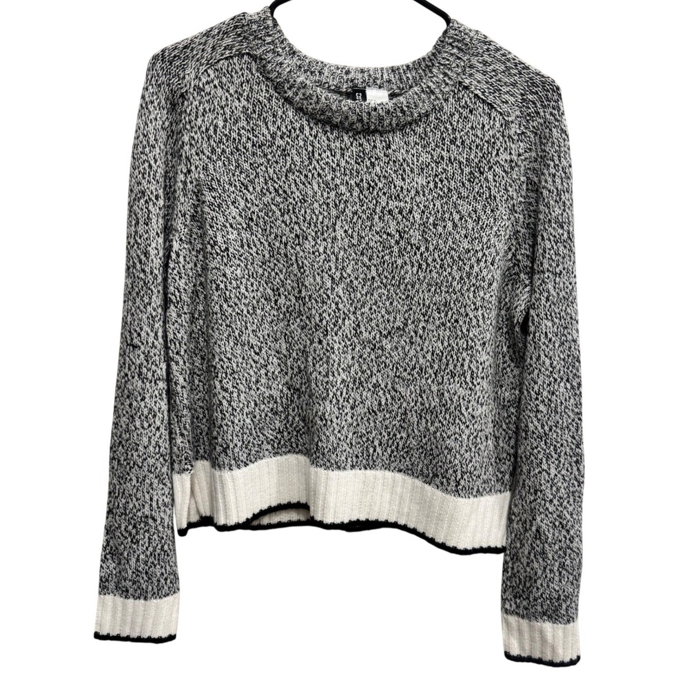 H&M Divided Black White Marled Knit Sweater Women's Small